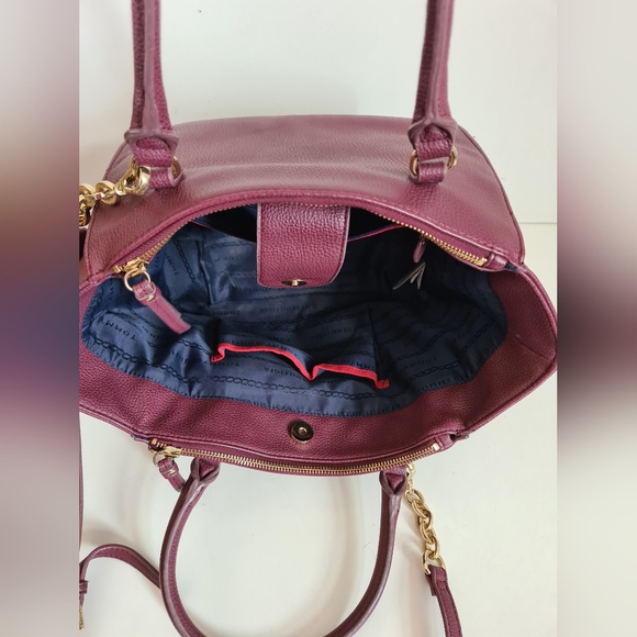 Tommy Hilfiger burgundy faux leather bag shoulder bag - Picture 14 of 16